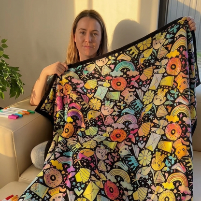 Anti-stress coloring blanket