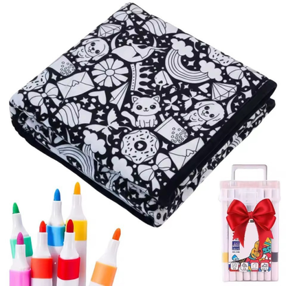 Anti-stress coloring blanket